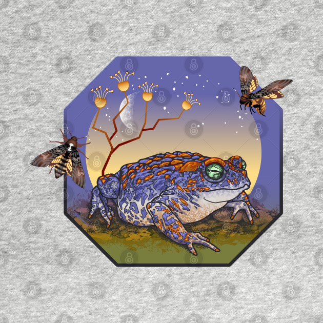 Very Peri Toad with Death's-head Moths by Beauty Bug Hub